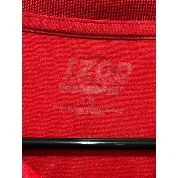 Izod Mens Red Polo Golf Shirt Color Block Design Sz Large - Picture 5 of 9